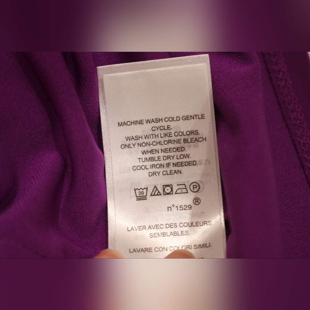 Lauren Ralph Lauren Women's Surplice Jersey Dress, Purple, 10 - Picture 8 of 9
